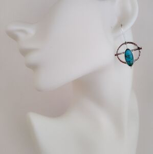 Modern Abstract Silvertone Boho Drop Earrings New!!